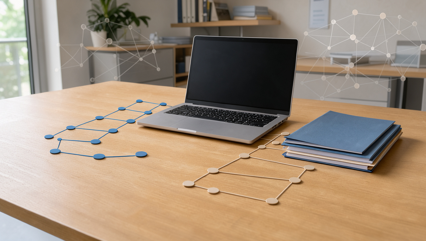 Bureau moderne de services professionnels illustrant le choix entre la gestion de la relation client et l’automatisation marketing.
